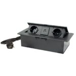 POPUP NAMESTAJSKA UTICNICA K2-1.5M-2xUSB ME-PN-1210-USB/C-2 CRNA MITEA 31210