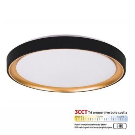 PLAFONJERA LED M205459-CCT 24W/CCT CRNA ZLATNA MITEA 650811